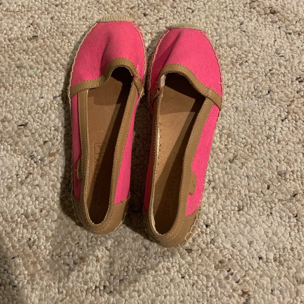 Sperry Espadrilles very cute size 6 pink and tan worn only maybe 3 times